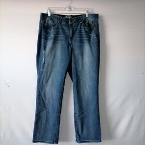 Democracy Ab Solution Women's Blue High Rise Straight Jeans Petites Size 16P